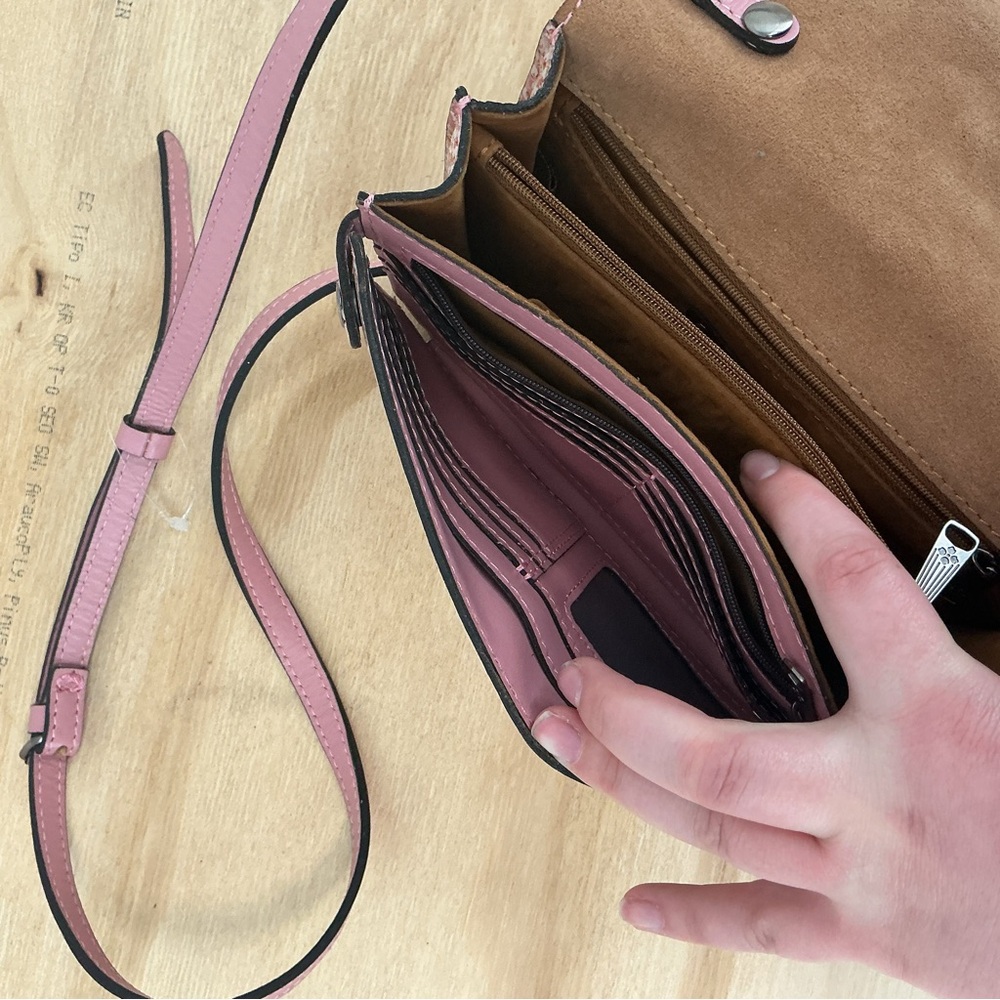 Patriricia Nash Floral Pink Crossbody Bag with Braided Accent - Picture 5 of 5